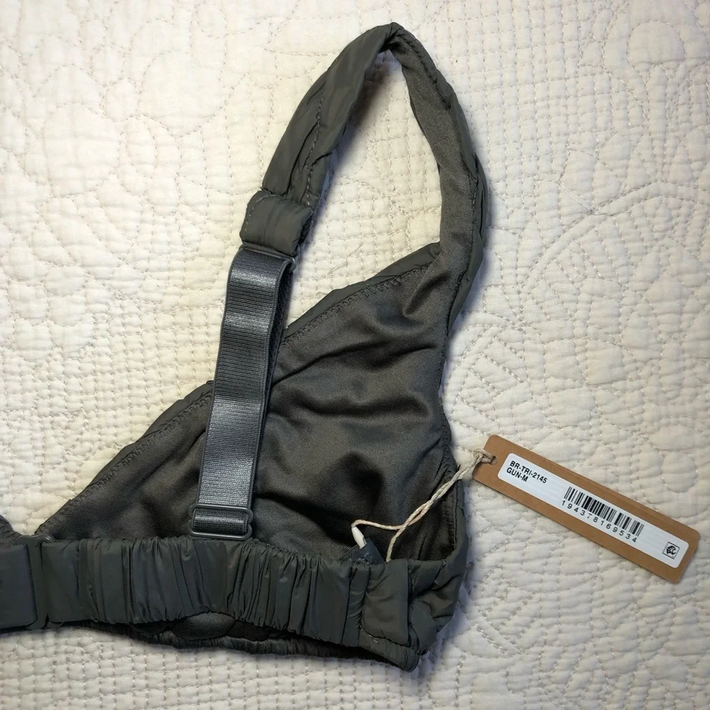 SKIMS NWT Gunmetal Quilted Triangle Bralette Size Medium - Picture 8 of 13